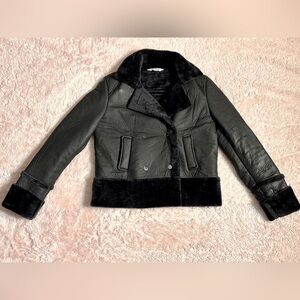 BLACK BB DAKOTA JACKET WITH FUR TRIM XS